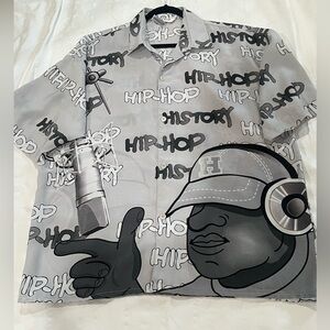 HipHop History Graphic Shirt ART DECO, GREY, MENS SIZE XL